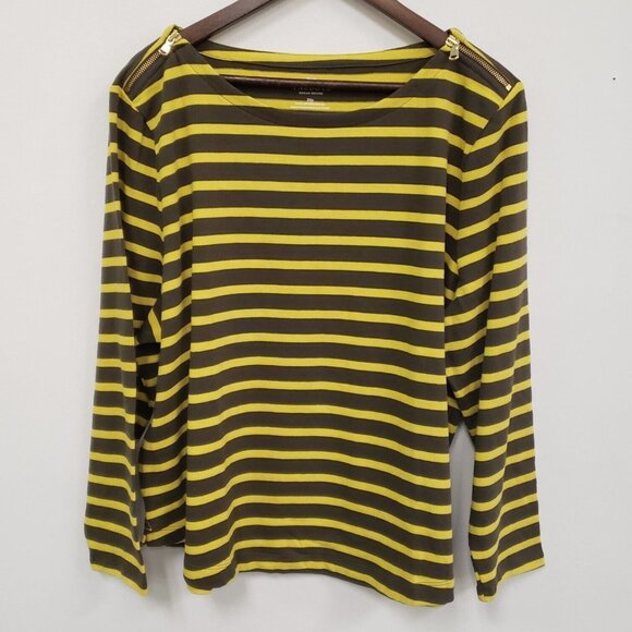 Talbots Womens Striped Long Sleeve Top Size 3X Petite Equestrian Preppy NWT - Picture 1 of 10